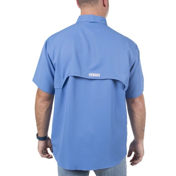 Realtree Blue Yonder Mens Vented Short Sleeve Fishing Guide Shirt 3XL UPF 40+ 3X - Picture 14 of 16